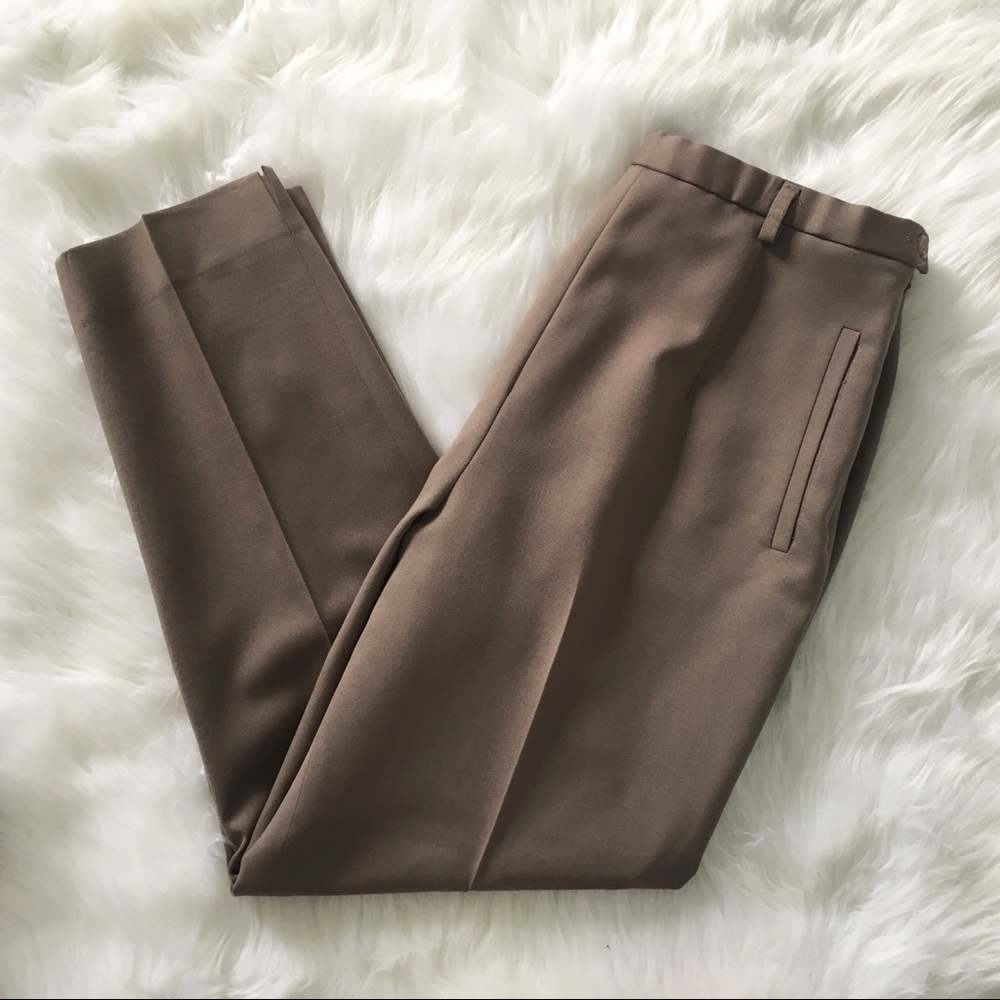 Pendleton Tan 100% Virgin Wool Wide Leg Trousers